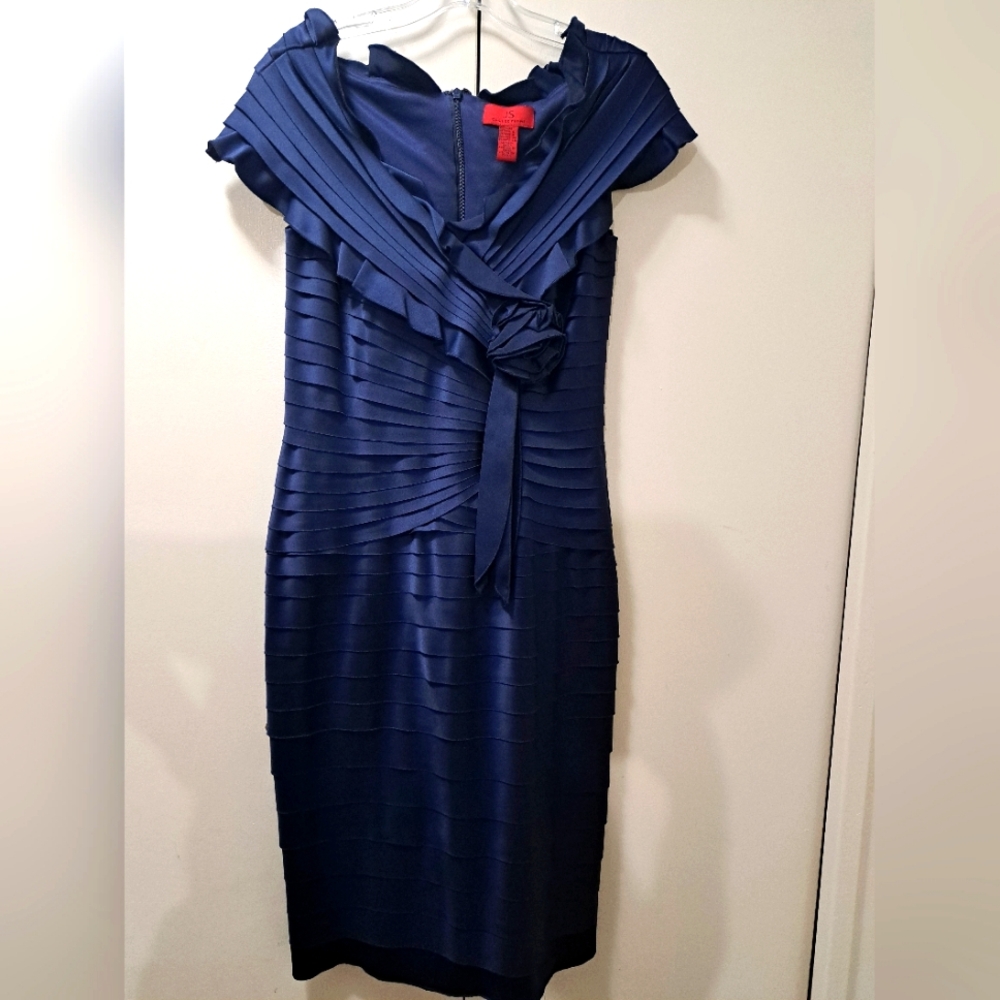 JS Collections tiered off shoulder dress
